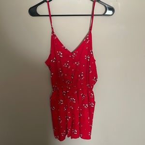 red flowered romper. size small.